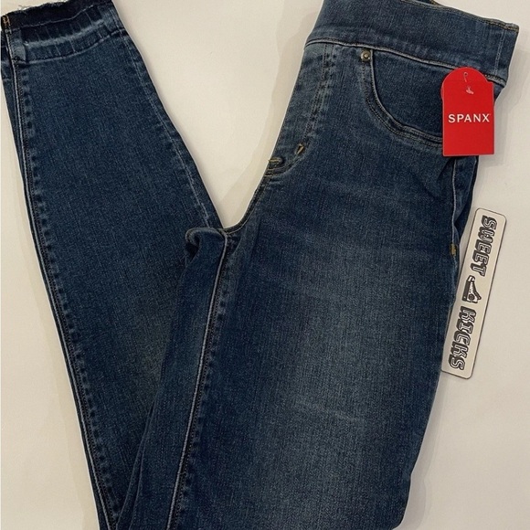 SPANX Blue Jeggings Stretchy Slim Fit S - Picture 3 of 8